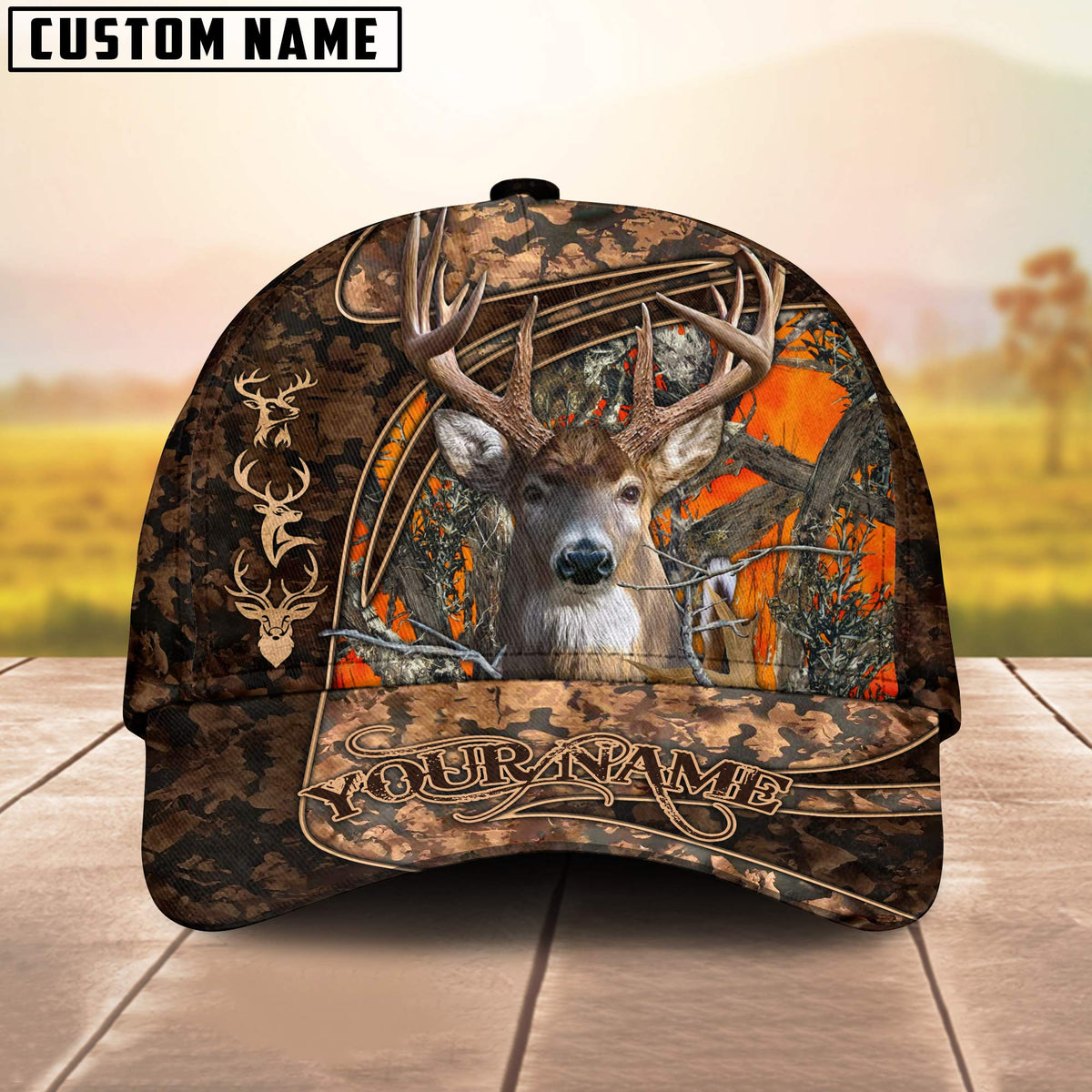 Blisscorners Personalized Wild Buck Camo Ver2 Hunting 3D Cap, Perfect Gift for Hunter