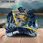 Blisscorners Bass Fishing Cod Water Blue Customized Name 3D Cap
