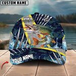 Blisscorners Pike Fishing Cod Water Blue Customized Name 3D Cap