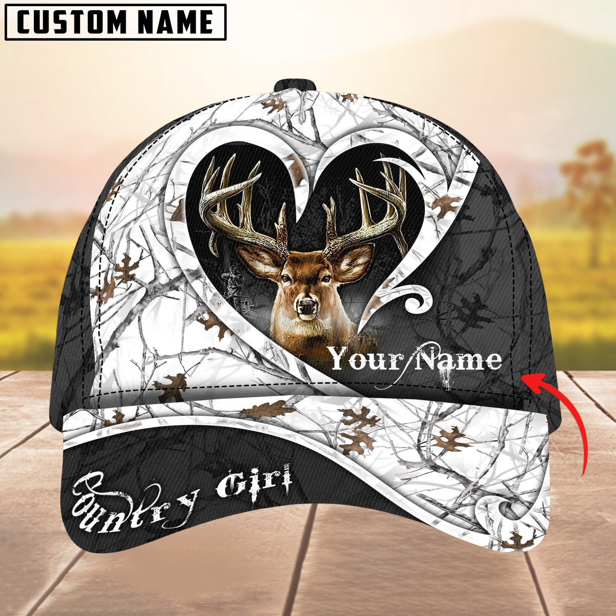 Blisscorners Deer Hunting The Best Love Deer Country Girls Pattern Multicolor Personalized Name 3D Cap