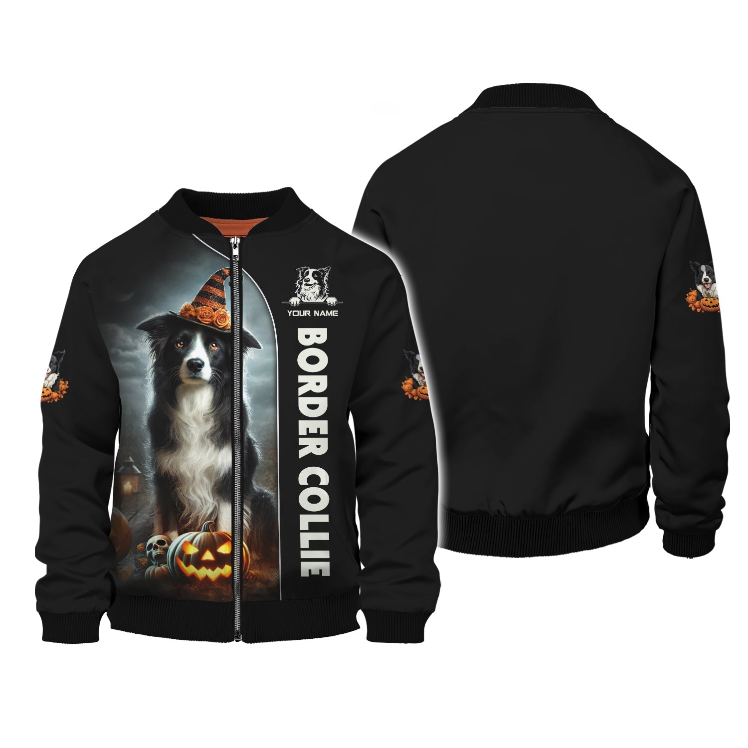 Blisscorners Border Collie Custom Name 3D Shirt Happy Halloween Gift For Dog Lovers