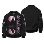Blisscorners Black Cat With The Moon Custom Name Cat Mom 3D Shirt Gift For Cat Lovers