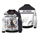 Blisscorners 3D Full Print Angel Wings Rottweiler Never Walk Alone T-ShirtPersonalized Name Gift For Dog Lovers