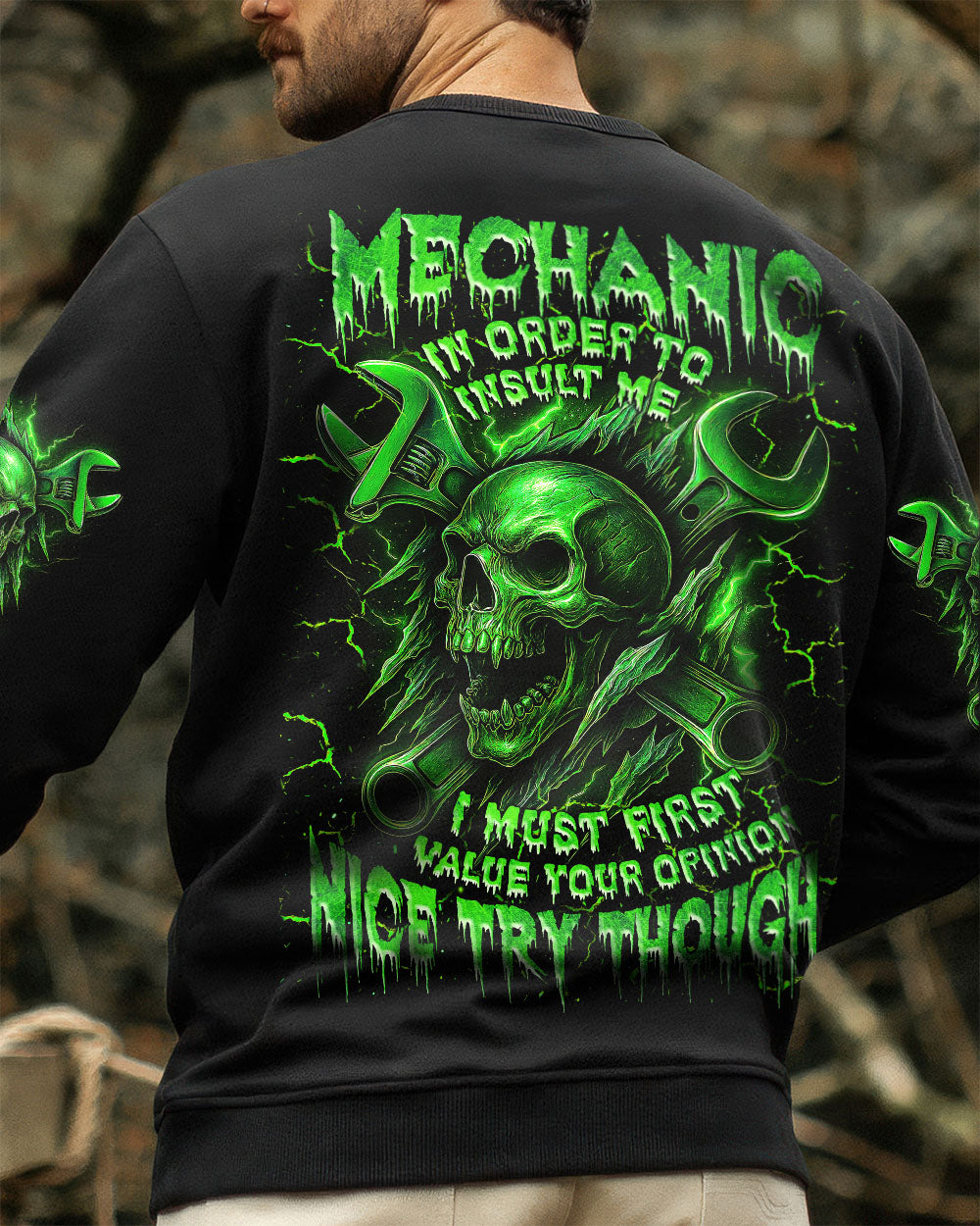 BLISSCORNERS MECHANIC IN ORDER TO INSULT ME SKULL ALL OVER PRINT