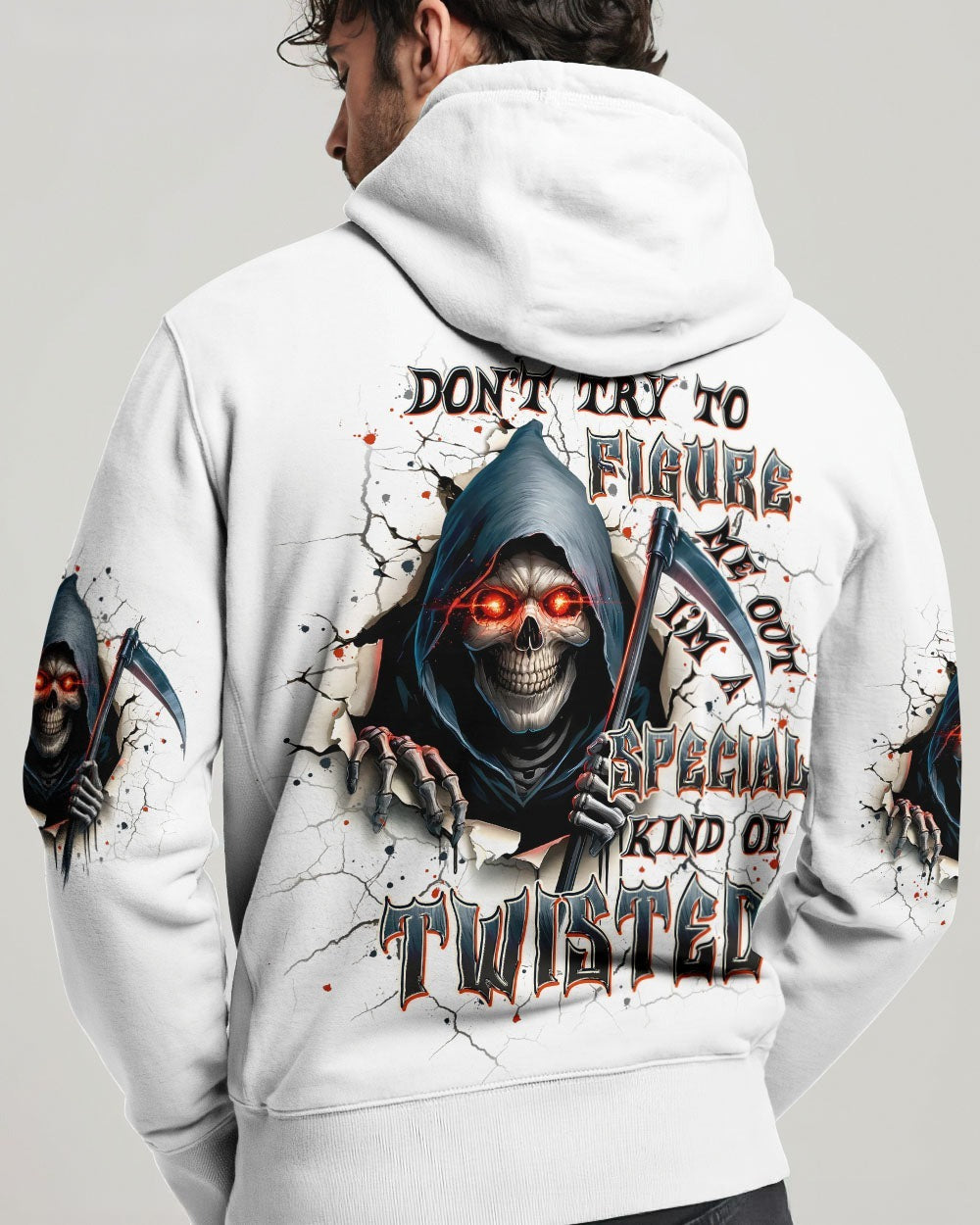 BLISSCORNERS DON'T TRY TO FIGURE ME OUT SKULL REAPER ALL OVER PRINT