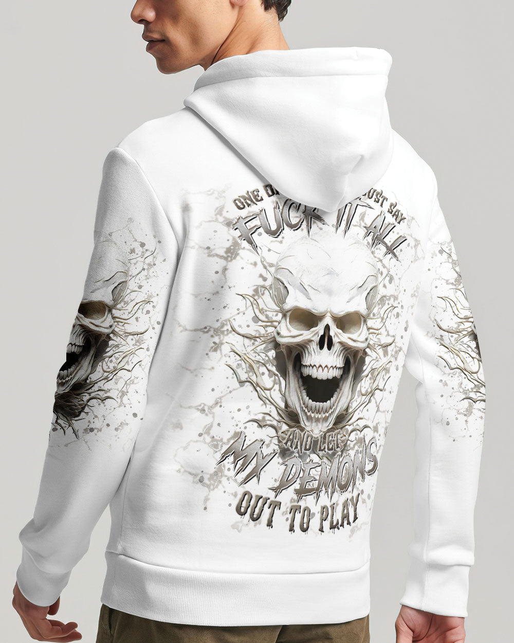 BLISSCORNERS ONE DAY I'M GONNA JUST SAY DEMON SKULL ALL OVER PRINT