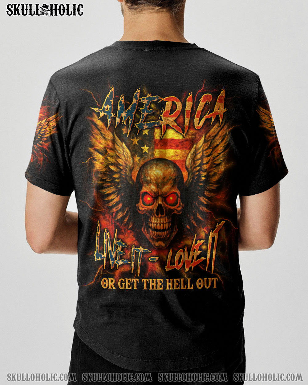 BLISSCORNERS AMERICA LIVE IT LOVE IT OR GET THE HELL OUT ALL OVER PRINT