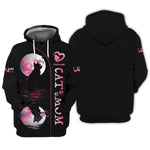 Blisscorners Black Cat With The Moon Custom Name Cat Mom 3D Shirt Gift For Cat Lovers