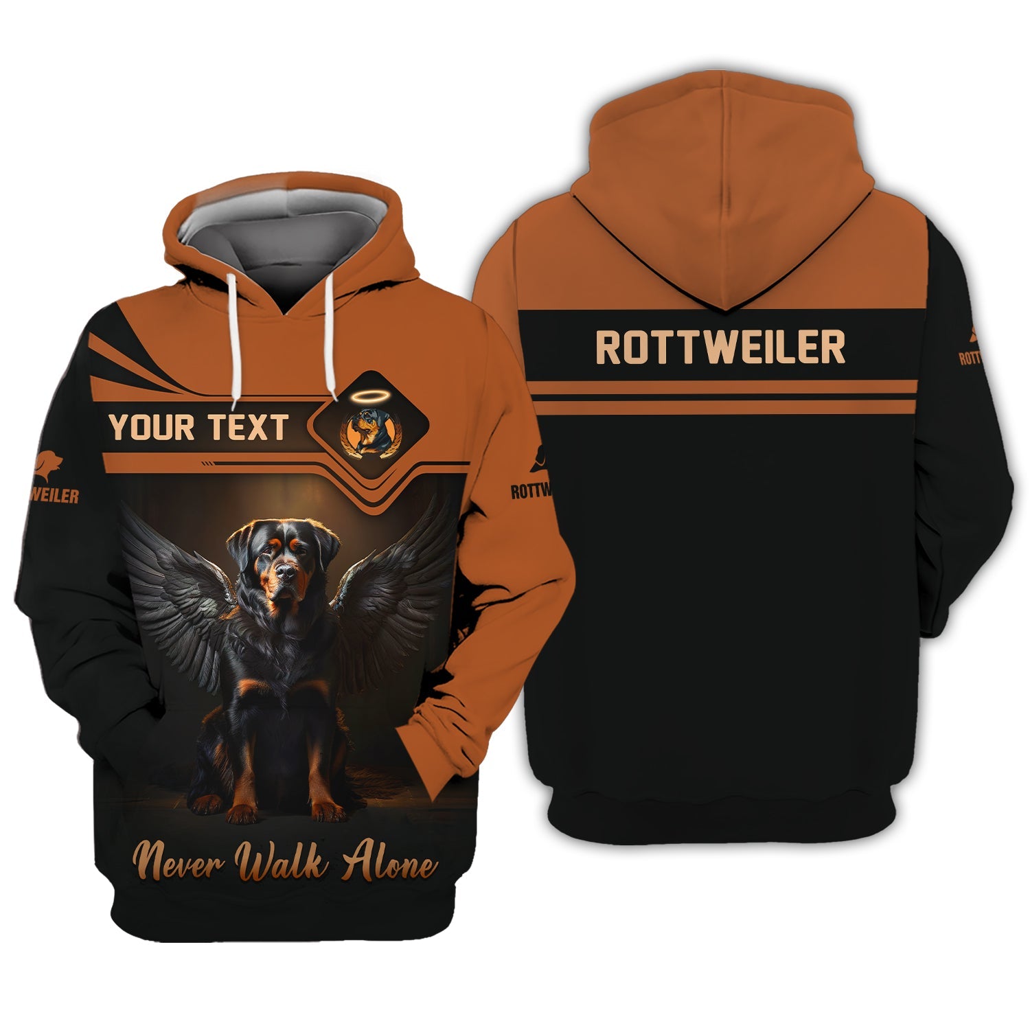 Blisscorners Rottweiler Custom T-Shirts Never Walk Alone 3D Shirt Gift For Dog Lovers