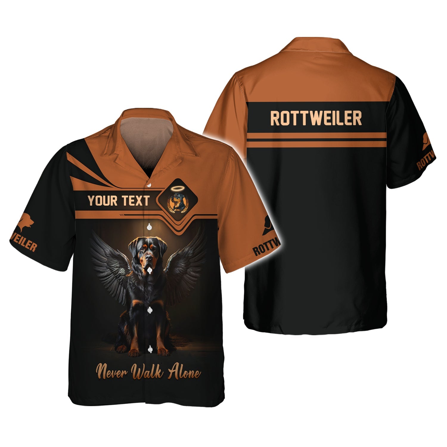 Blisscorners Rottweiler Custom T-Shirts Never Walk Alone 3D Shirt Gift For Dog Lovers