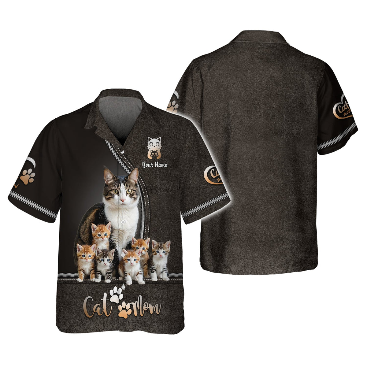 Blisscorners Adorable Cat and Kittens Custom Name Cat Mom 3D Shirt Gift For Cat Lovers