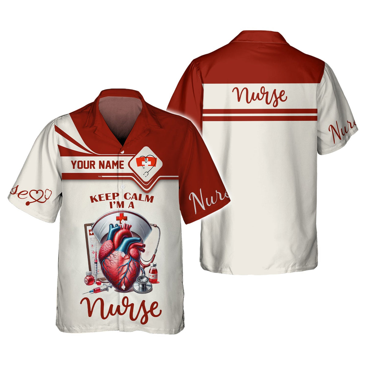 Blisscorners Nurse Custom T-Shirts Keep Calm I'm A Nurse 3D Full Print 3D Shirt Gift For Nurse Lovers