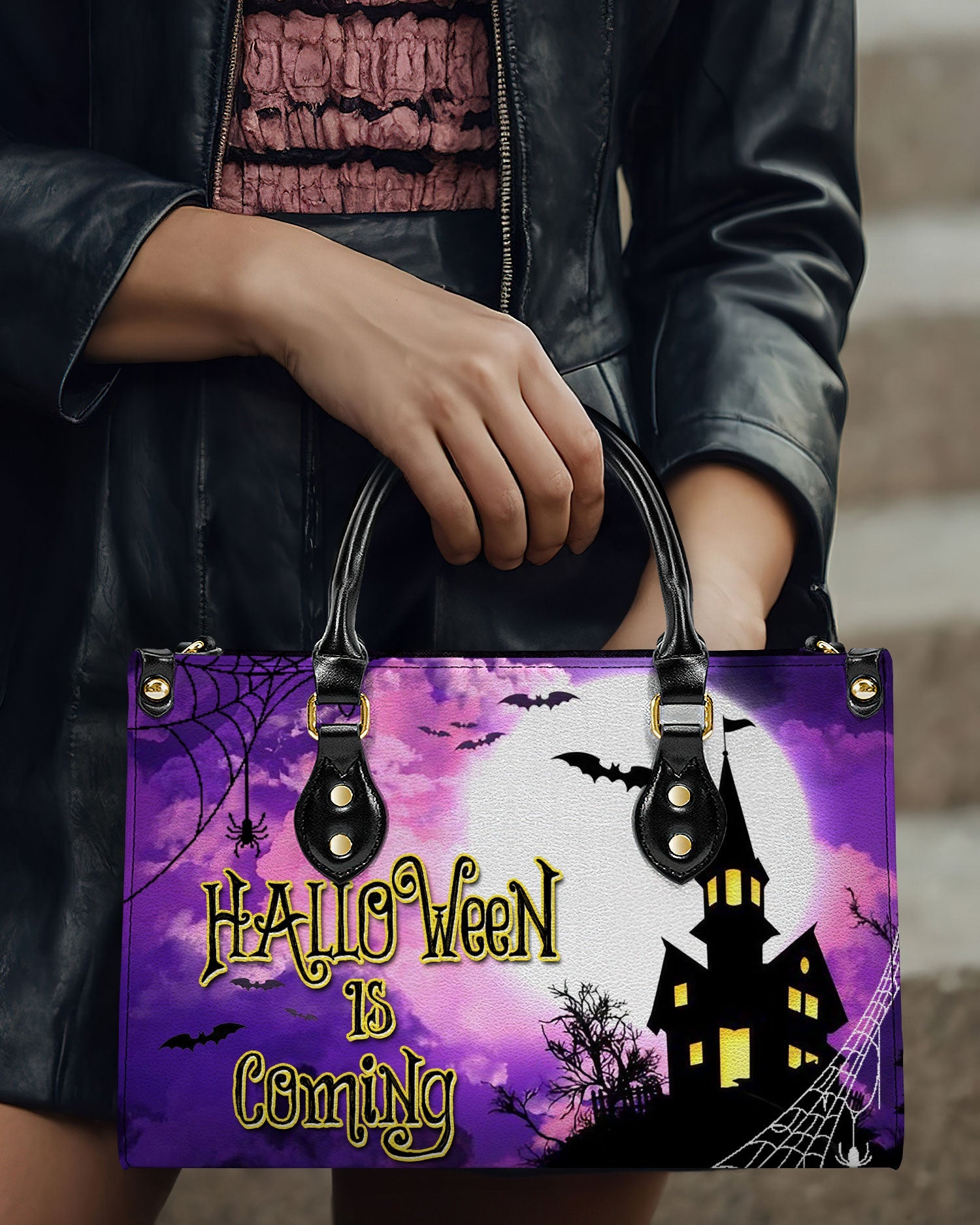 BLISSCORNERS HALLOWEEN IS COMING LEATHER HANDBAG