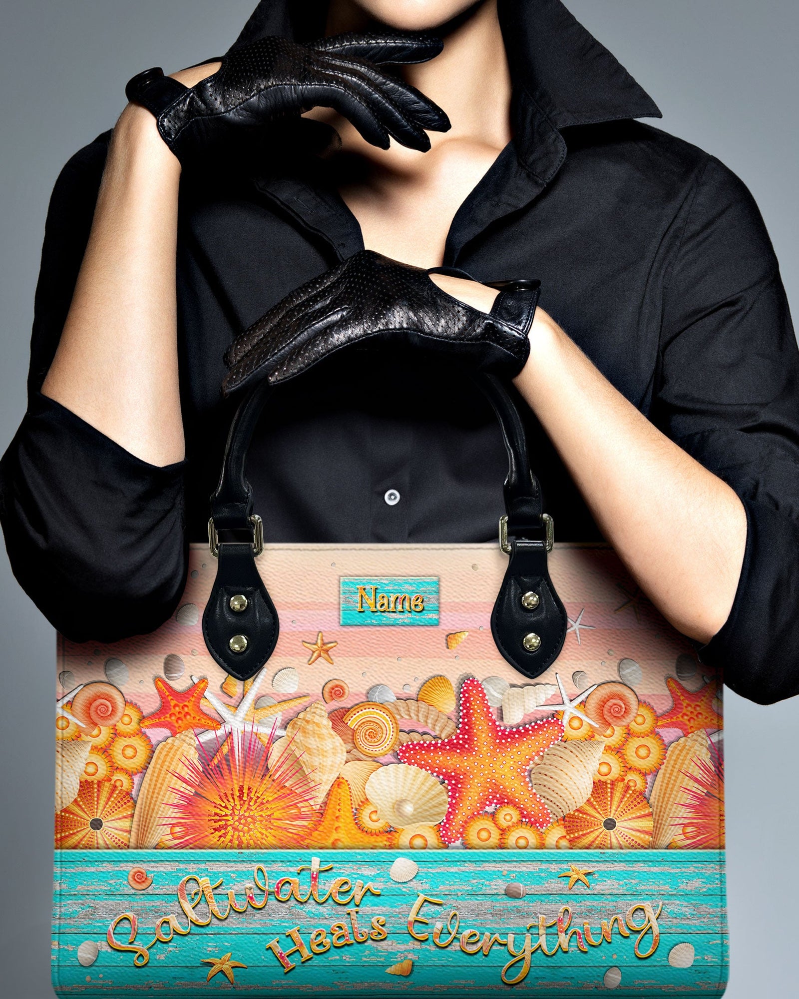 BLISSCORNERS SALTWATER HEALS EVERYTHING LEATHER HANDBAG