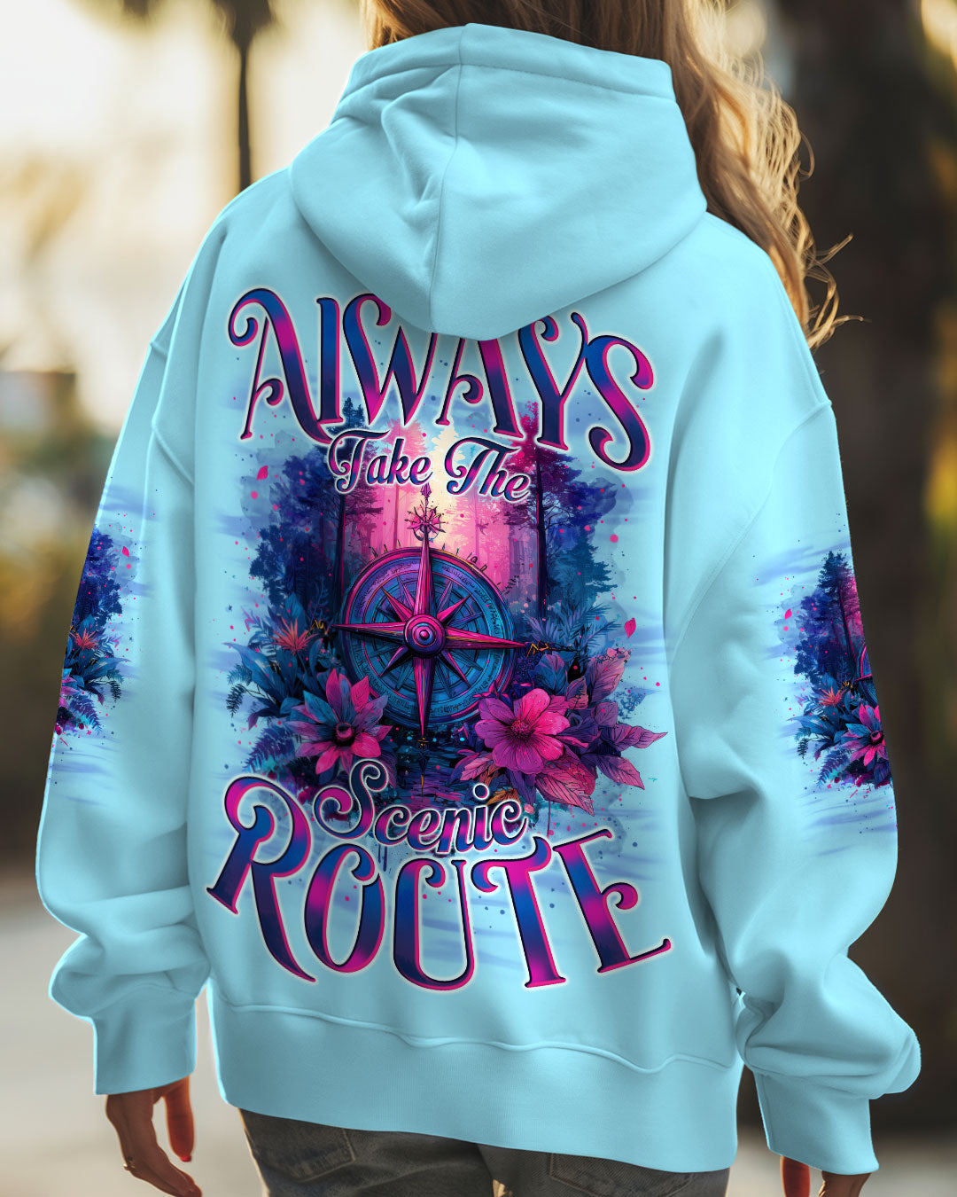 BLISSCORNERS ALWAYS TAKE THE SCENIC ROUTE COMPASS ALL OVER PRINT