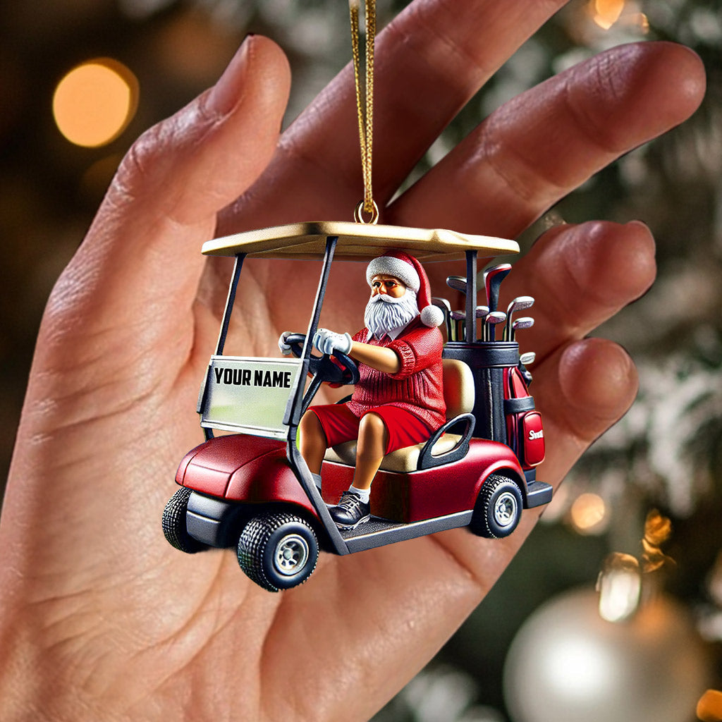 Blisscorners Golf Cart Santa Christmas Ornament, Personalized Ornament2D Flat LM2211