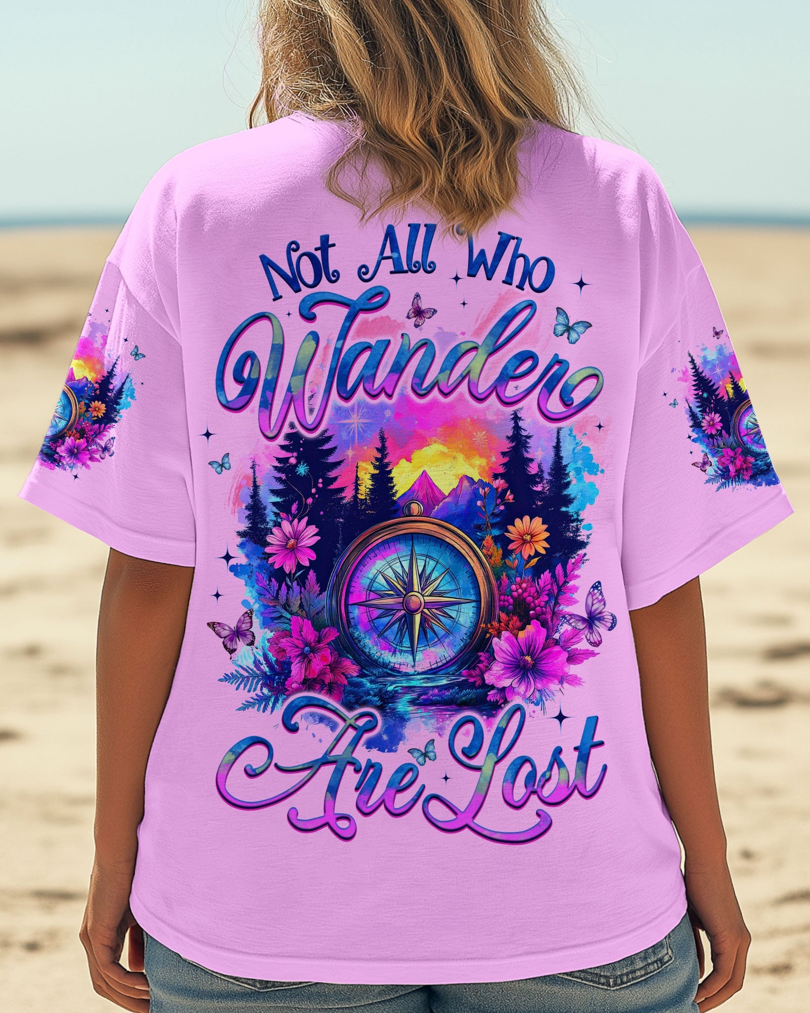 BLISSCORNERS NOT ALL WHO WANDER ARE LOST COMPASS ALL OVER PRINT