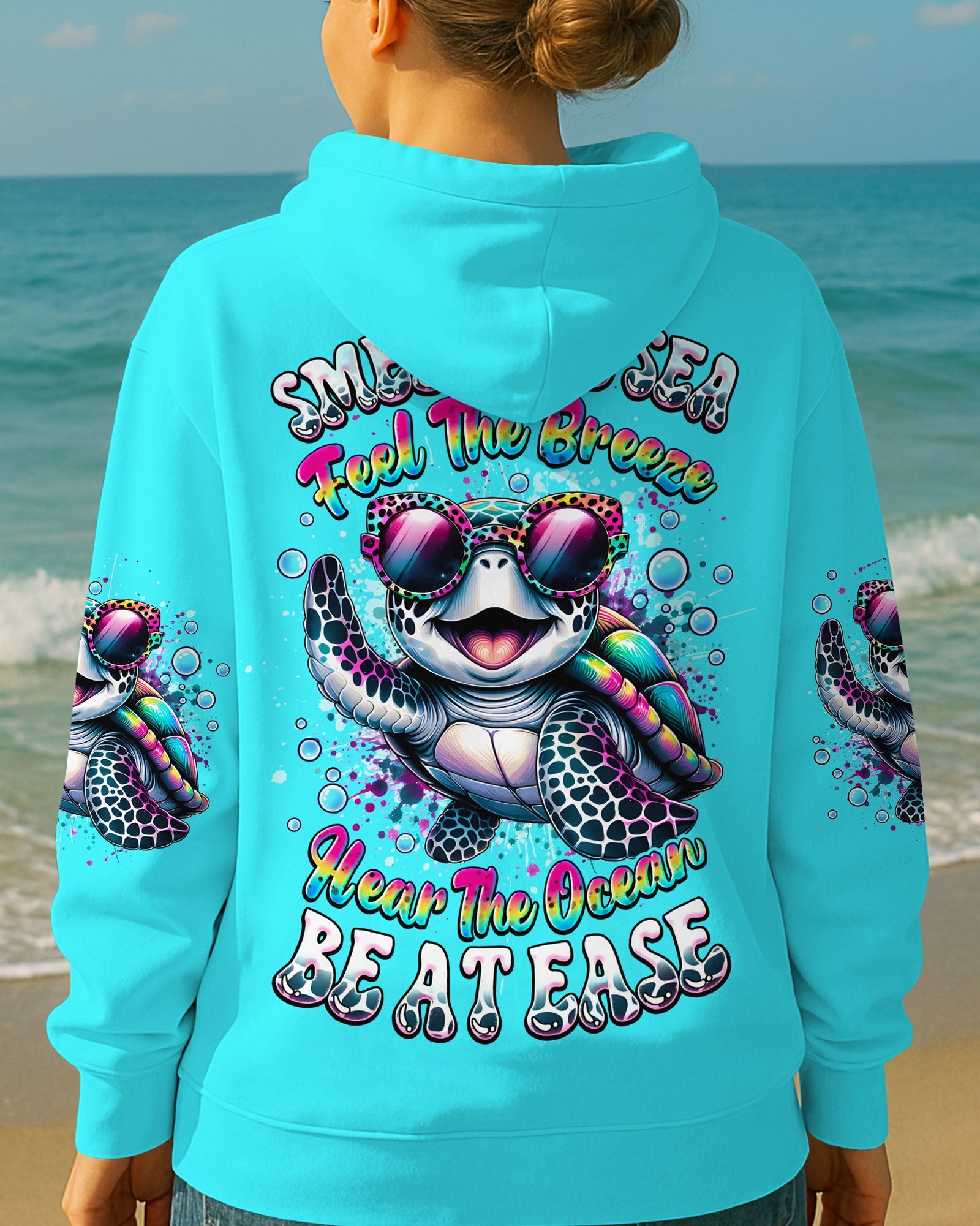 BLISSCORNERS SMELL THE SEA FEEL THE BREEZE TURTLE ALL OVER PRINT