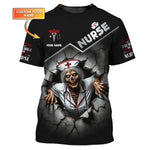 Blisscorners 3D Full Print Nurse Halloween T-Shirts Personalized Name Gift For Nurse Lovers