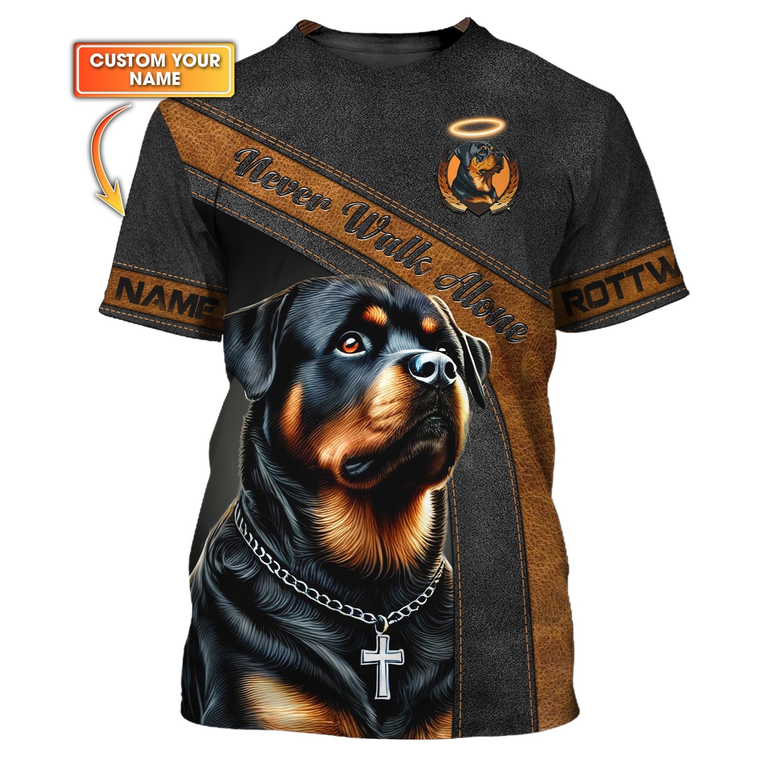 Blisscorners Never Walk Alone Custom T-Shirts Rottweiler 3D Shirt Gift For Dog Lovers