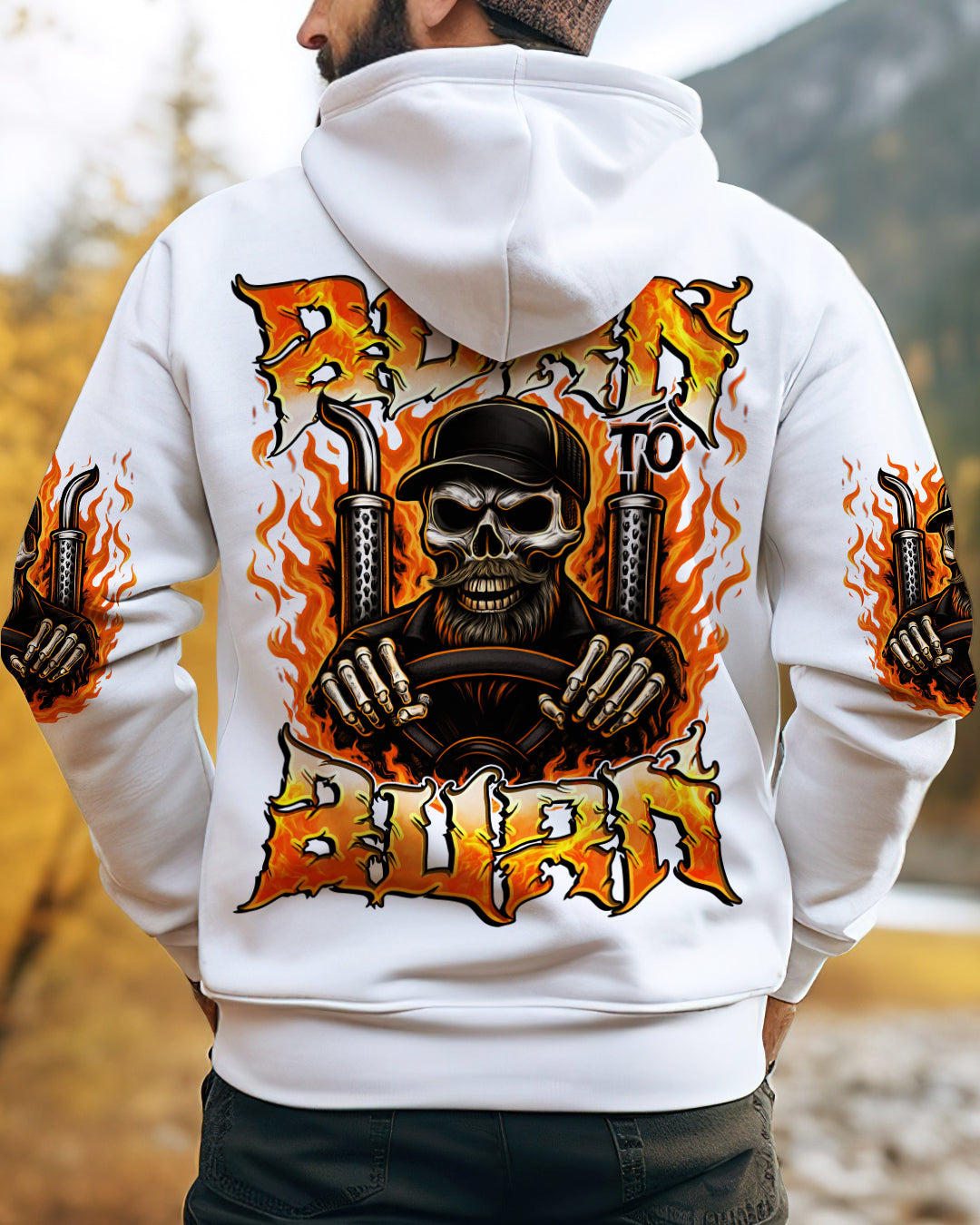 BLISSCORNERS BURN THE ROAD MAP TRUCKER SKULL ALL OVER PRINT