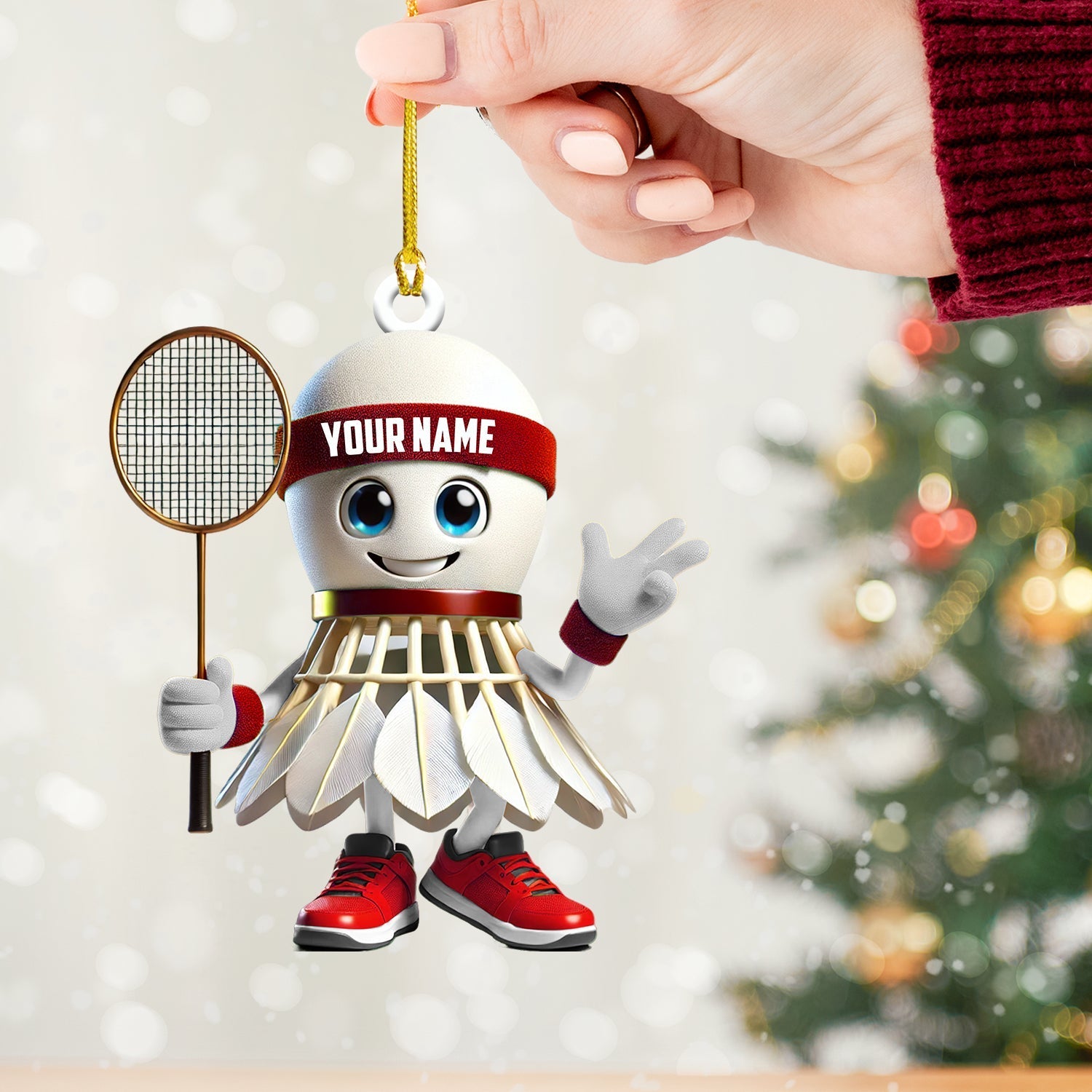 Blisscorners Badminton Christmas Ornament, Personalized Ornament2D Flat LM2211