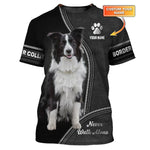 Blisscorners Border Collie Never Walk Alone Custom T-Shirts Border Collie 3D Shirt Gift For Dog Lover