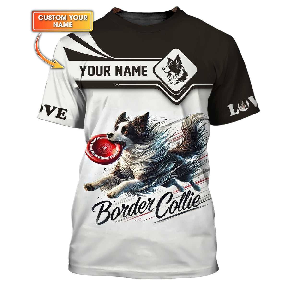 Blisscorners Border Collie Custom T-Shirts Border Collie Brings Happiness 3D Shirt