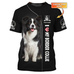 Blisscorners Border Collie Custom Name Shirt Gift For Dog Lover 3D Shirts