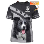 Blisscorners 3D Full Print Border Collie T-Shirts Personalized Name Gift For Dog Lovers