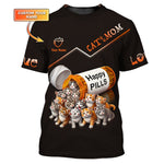 Blisscorners Cat Mom Custom Name Happy Pills 3D T-Shirts Gift For Cat Lovers