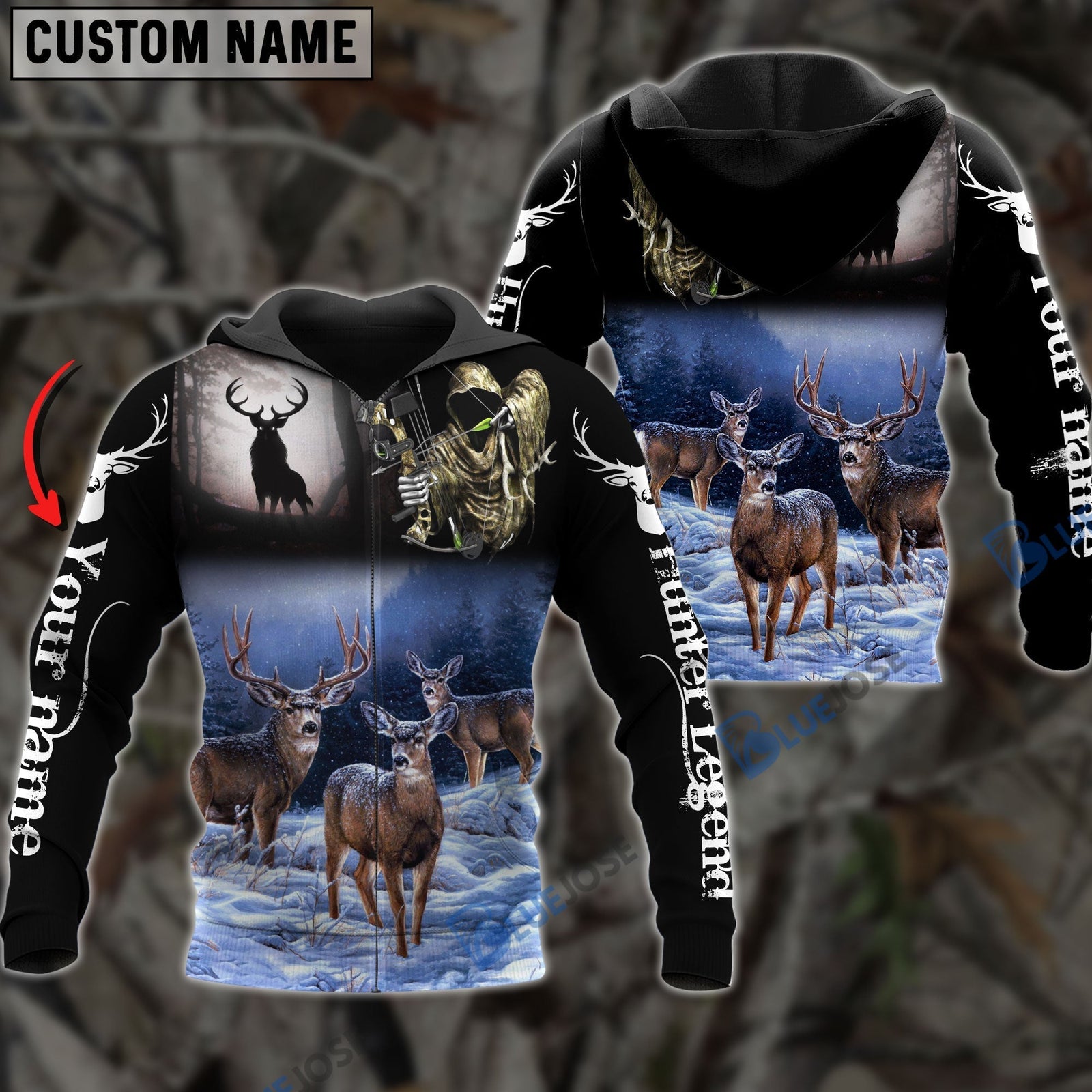 Blisscorners Customized Name Hunter Legend Hunting 3D Shirts
