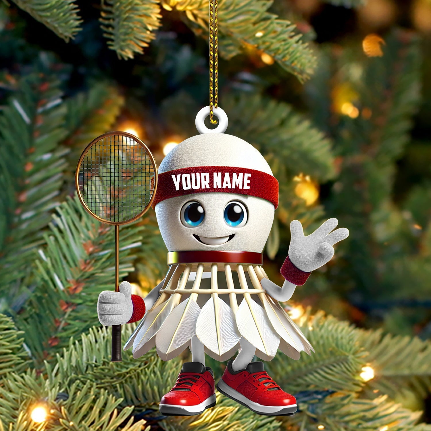 Blisscorners Badminton Christmas Ornament, Personalized Ornament2D Flat LM2211