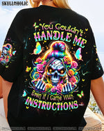 BLISSCORNERS A MOUTH I CAN'T CONTROL SKULL MESSY BUN ROSE ALL OVER PRINT