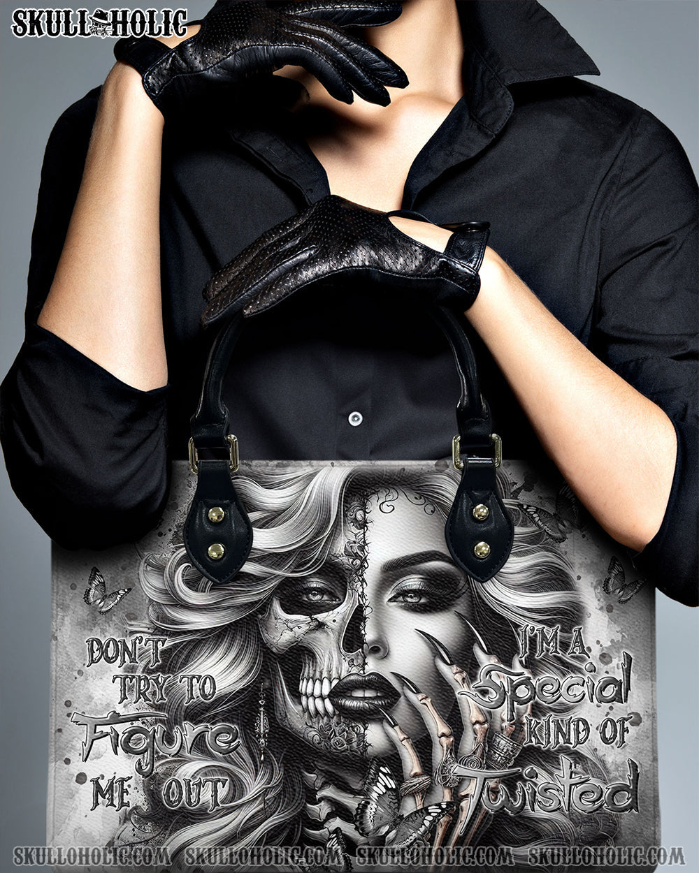 BLISSCORNERS DON'T TRY TO FIGURE ME OUT LEATHER HANDBAG