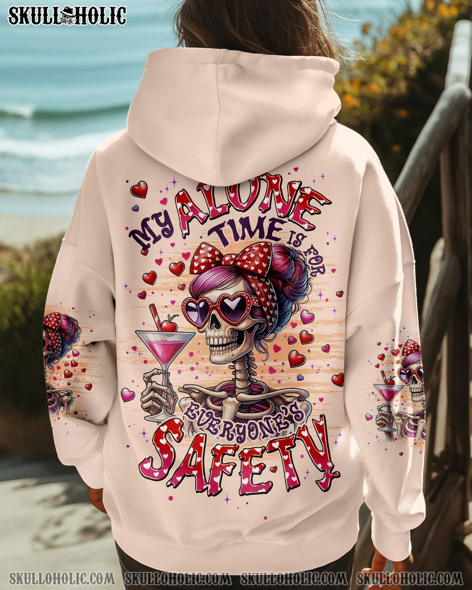 BLISSCORNERS MY ALONE TIME IS FOR EVERYONE'S SAFETY SKULL ALL OVER PRINT