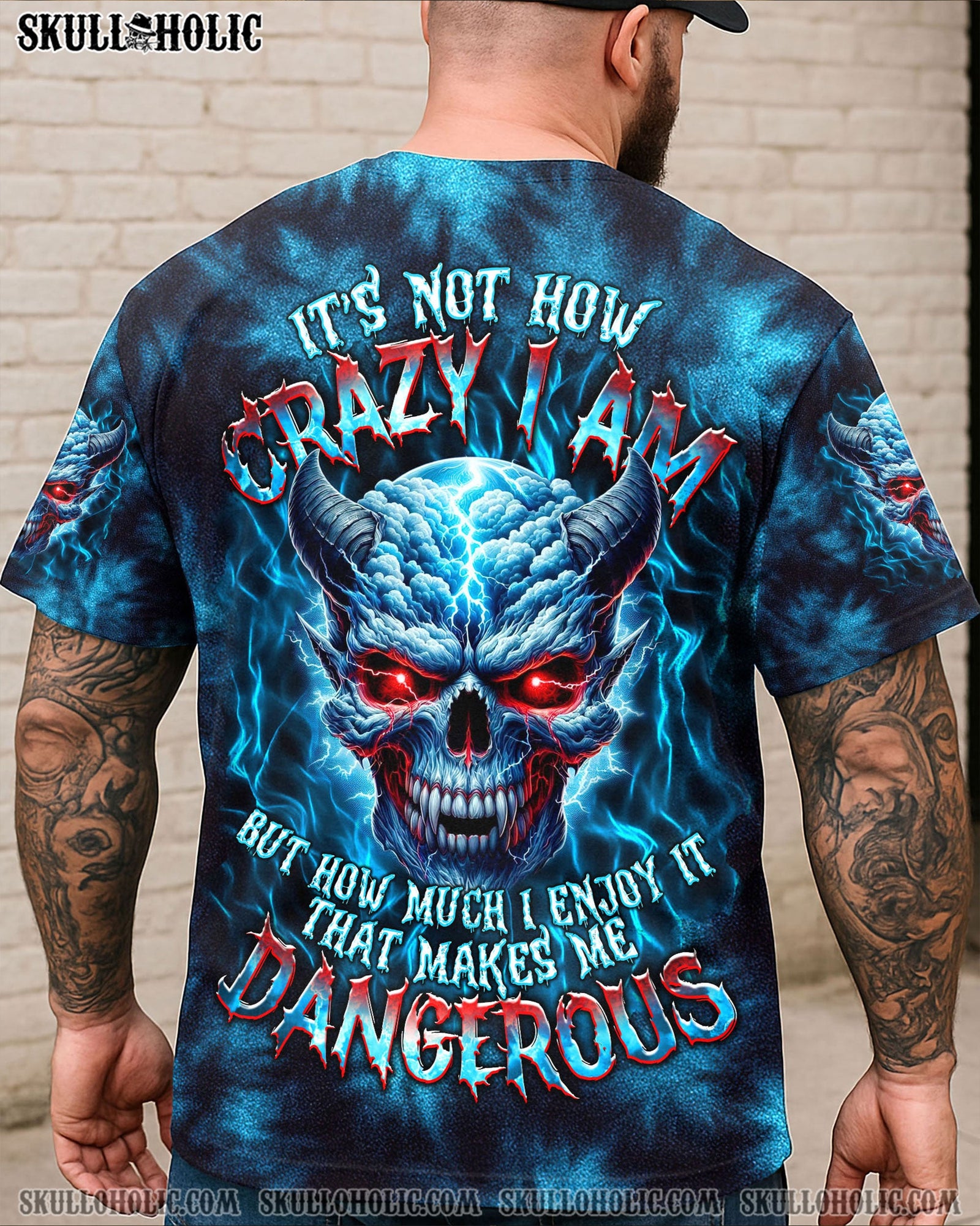 BLISSCORNERS IT'S NOT HOW CRAZY I AM SKULL TIE DYE ALL OVER PRINT