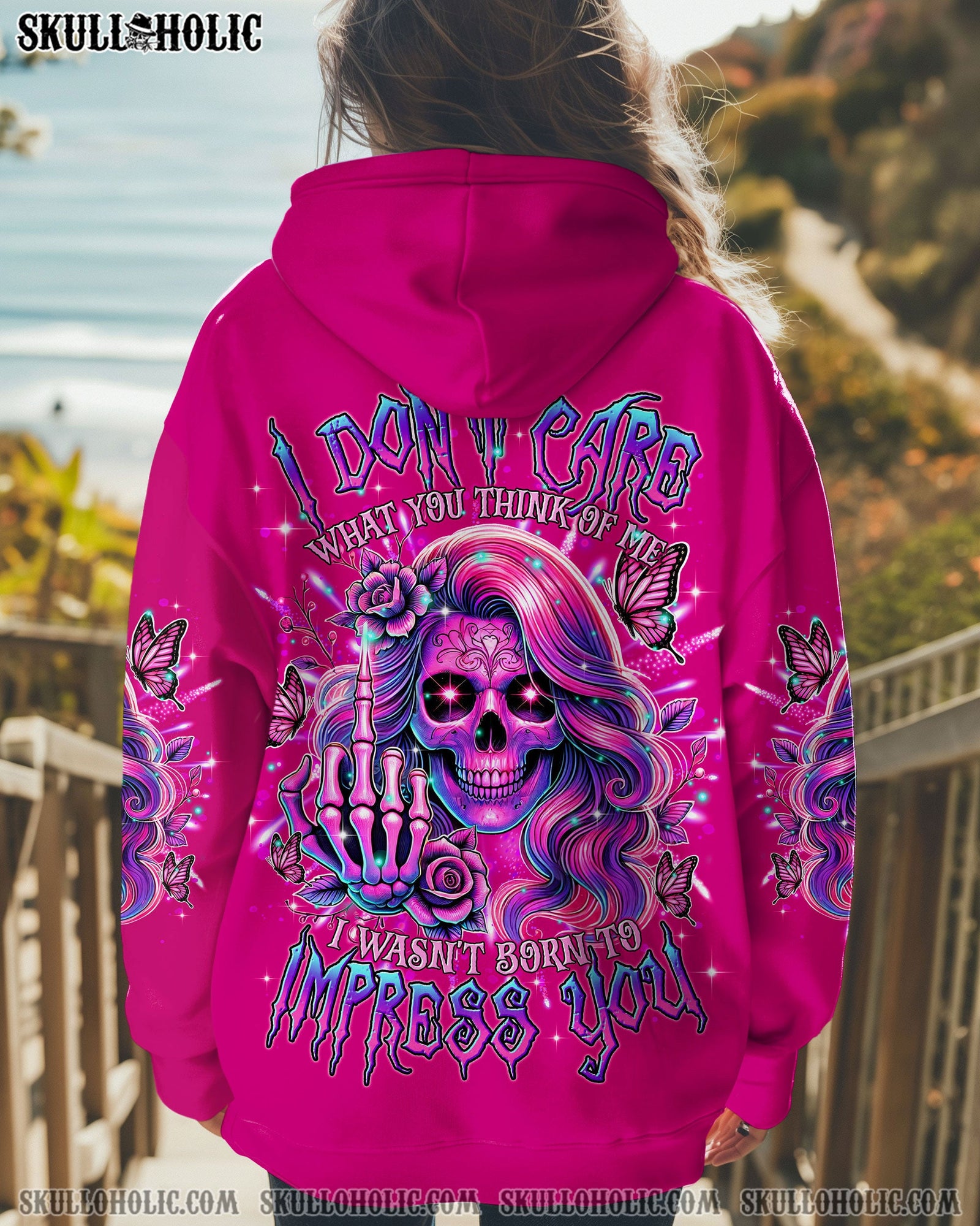 BLISSCORNERS I'M A GOOD PERSON SKULL MESSY BUN TIE DYE ALL OVER PRINT