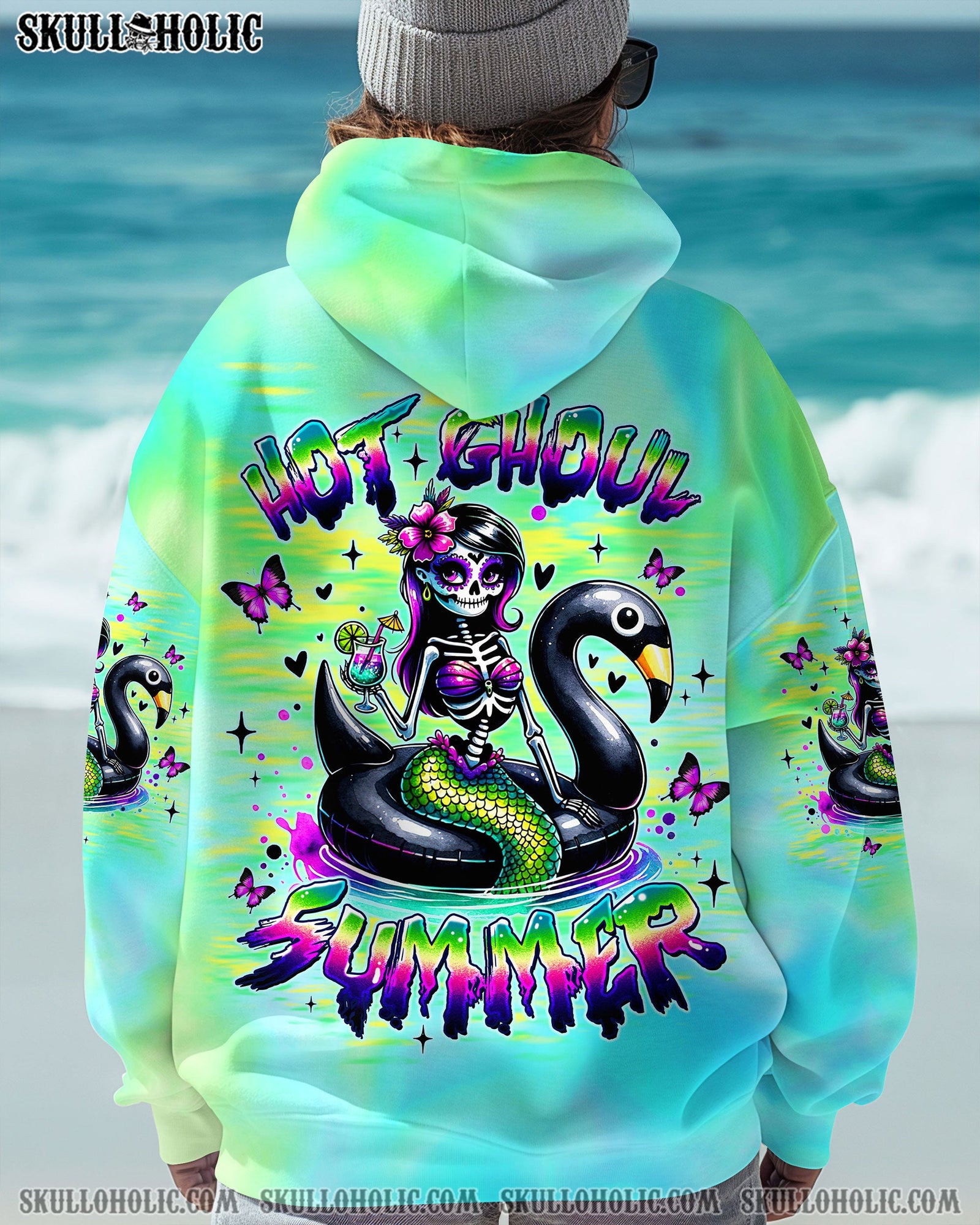 BLISSCORNERS HOT GHOUL SUMMER MERMAID SKELETON ALL OVER PRINT
