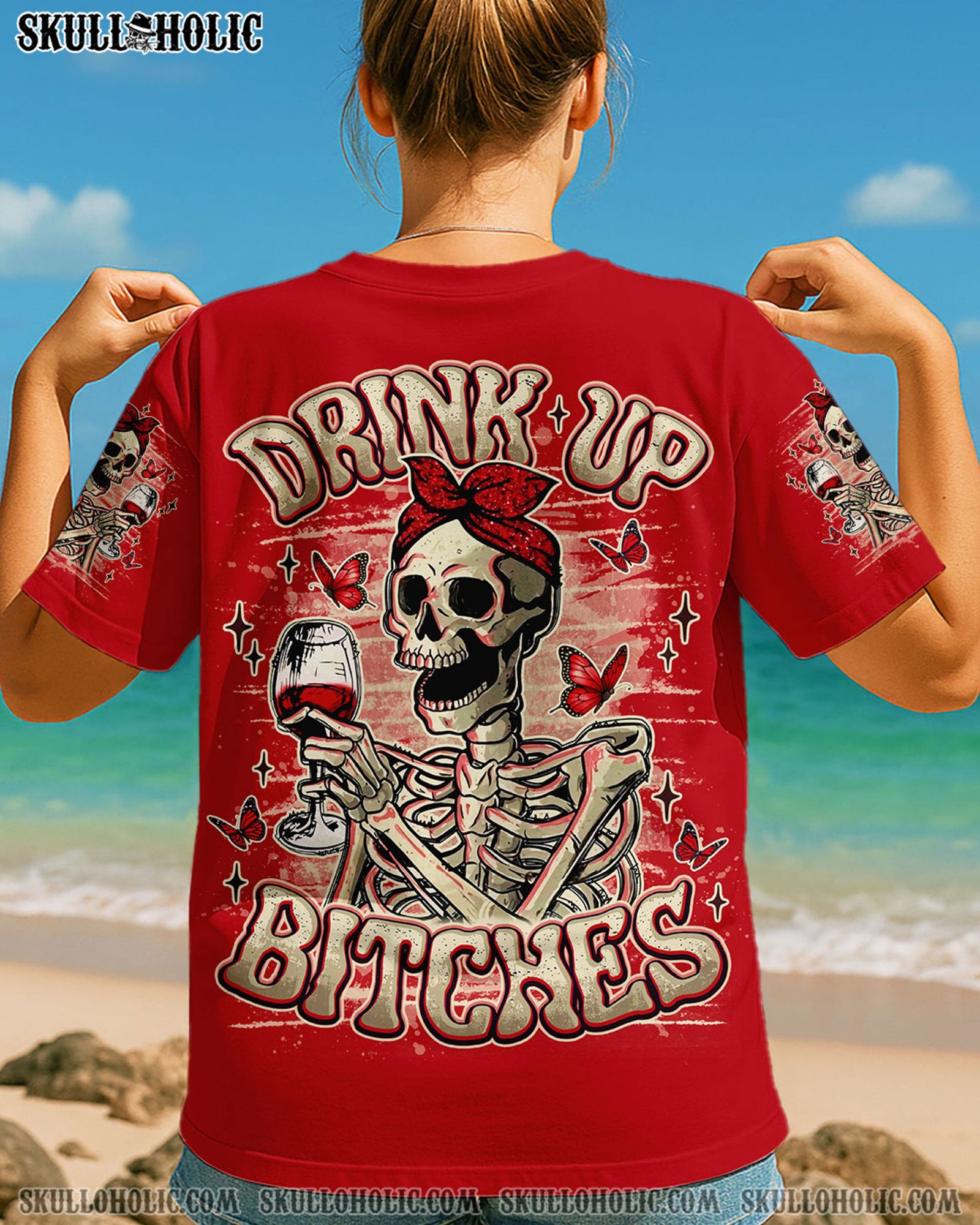 BLISSCORNERS DRINK UP B**CHES SKELETON ALL OVER PRINT