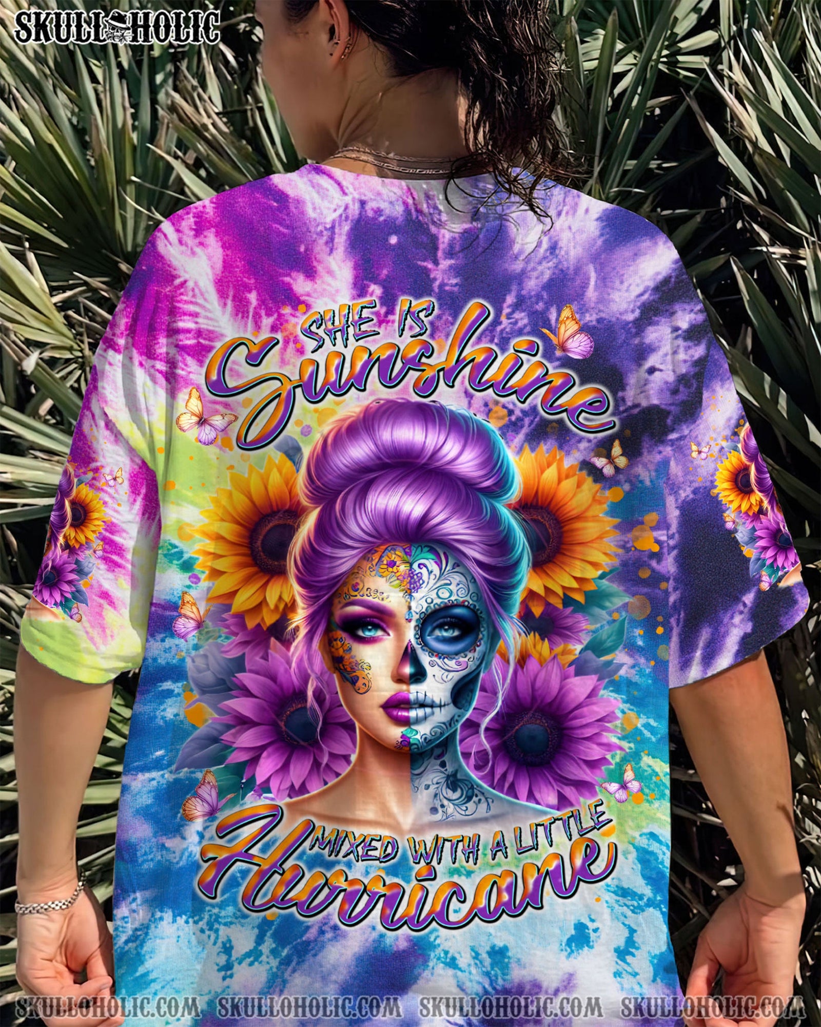 BLISSCORNERS SHE IS SUNSHINE SKULL LADY ALL OVER PRINT