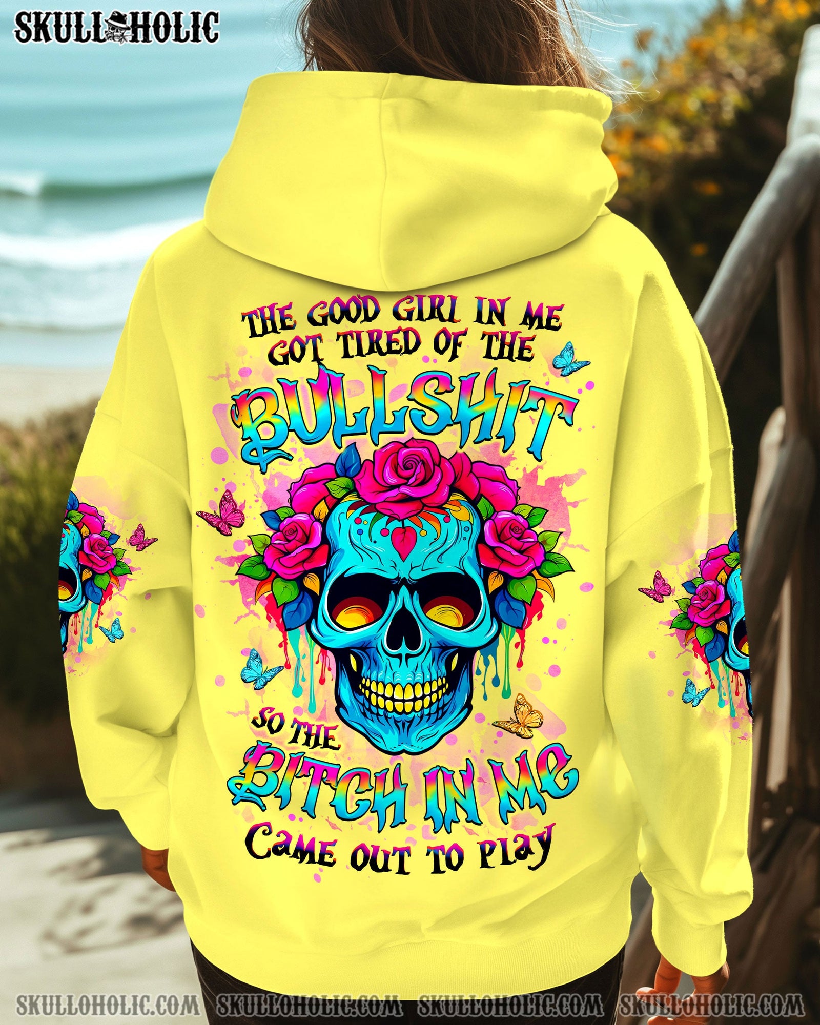 BLISSCORNERS THE GOOD GIRL IN ME SKULL ALL OVER PRINT