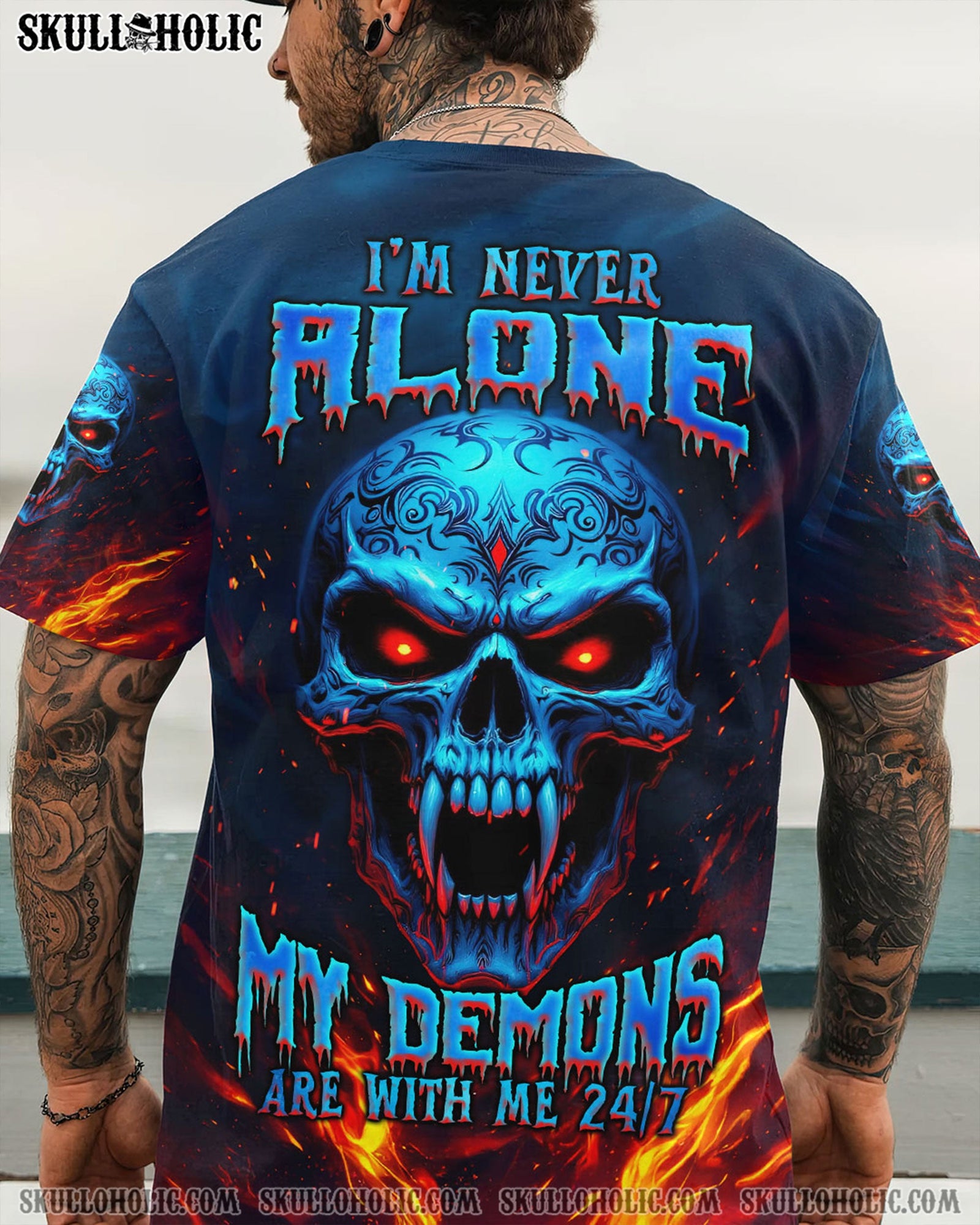 BLISSCORNERS I'M NEVER ALONE MY DEMONS ARE WITH ME 24/7 ALL OVER PRINT