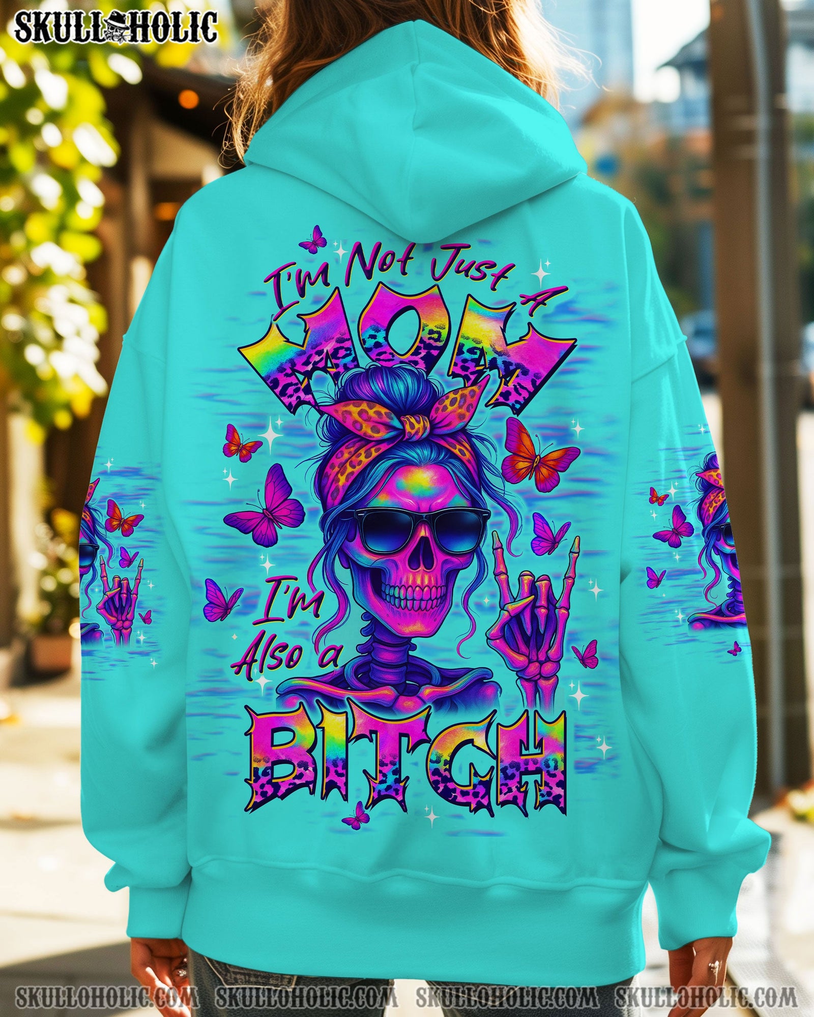 BLISSCORNERS YOU CURSE TOO MUCH SKULL MESSY BUN ALL OVER PRINT