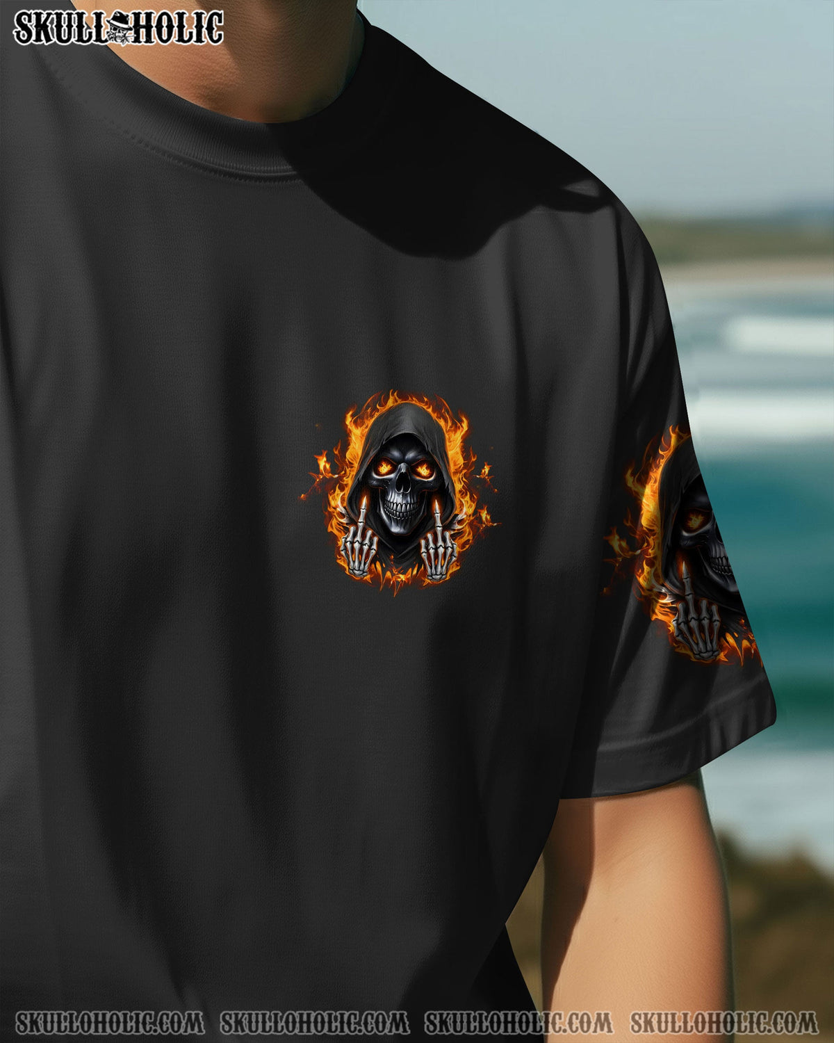 BLISSCORNERS BE CAREFUL FIRE SKULL REAPER ALL OVER PRINT