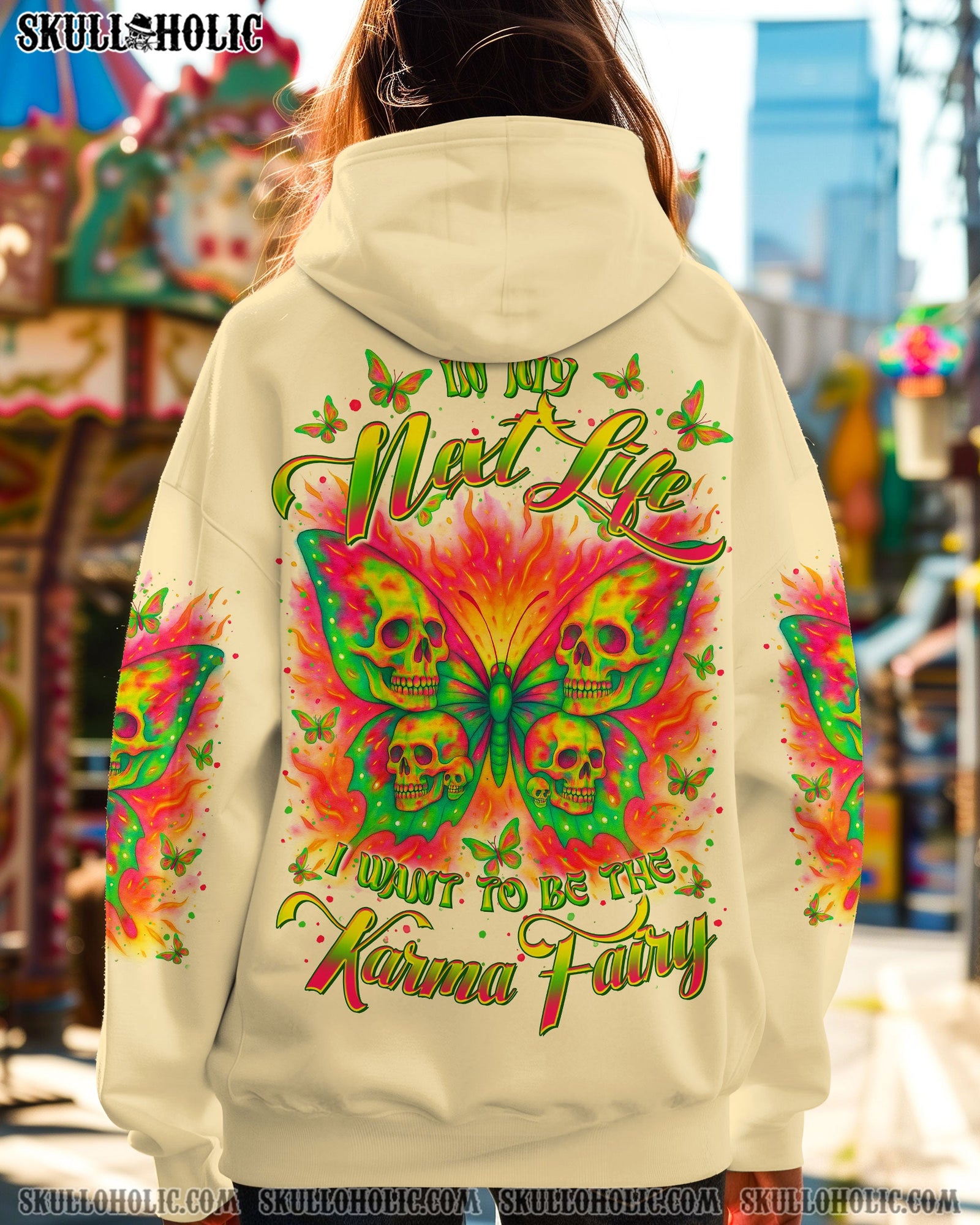 BLISSCORNERS KARMA FAIRY SKULL BUTTERFLY ALL OVER PRINT
