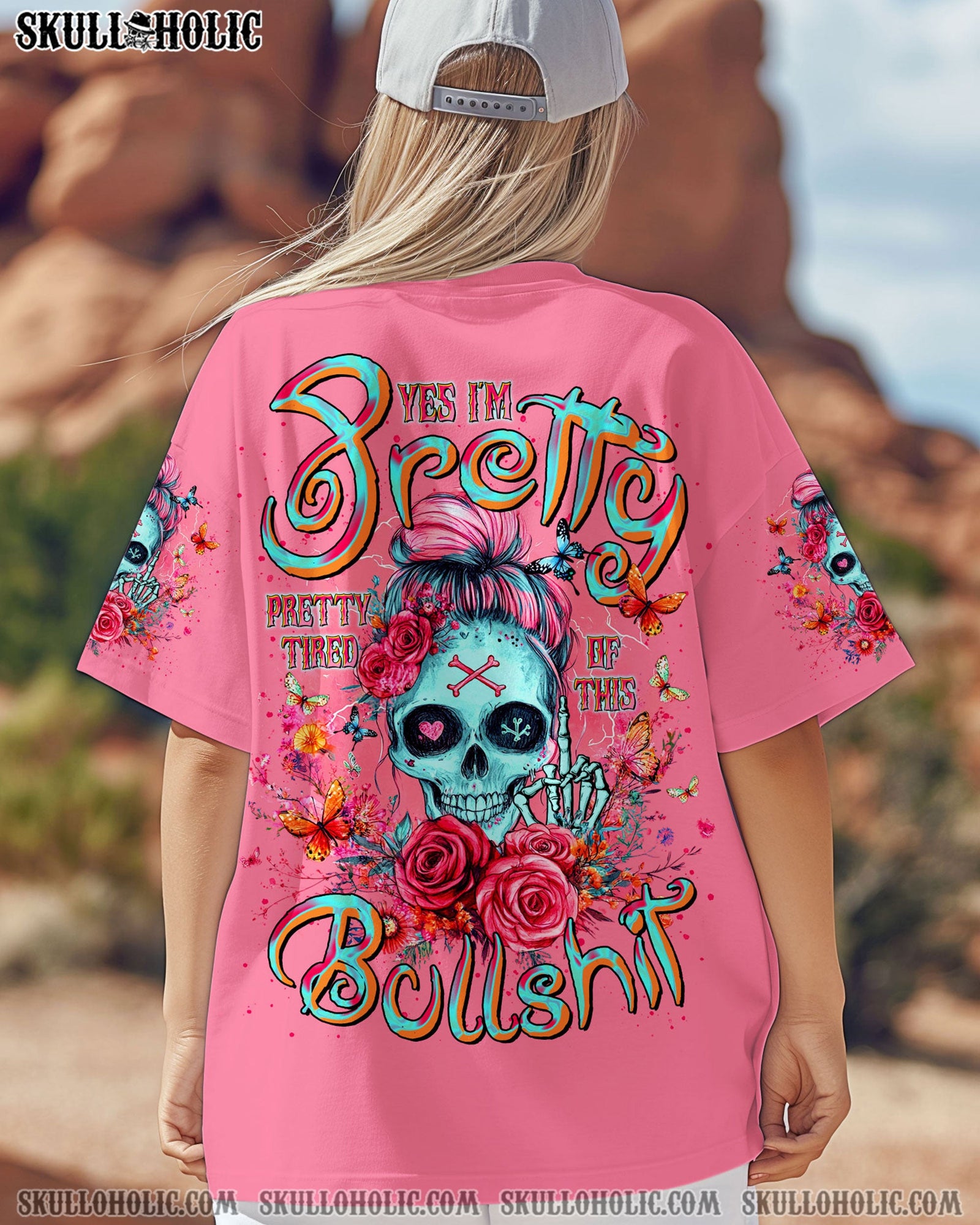 BLISSCORNERS I DO WHAT I WANT MESSY BUN SKULL ALL OVER PRINT
