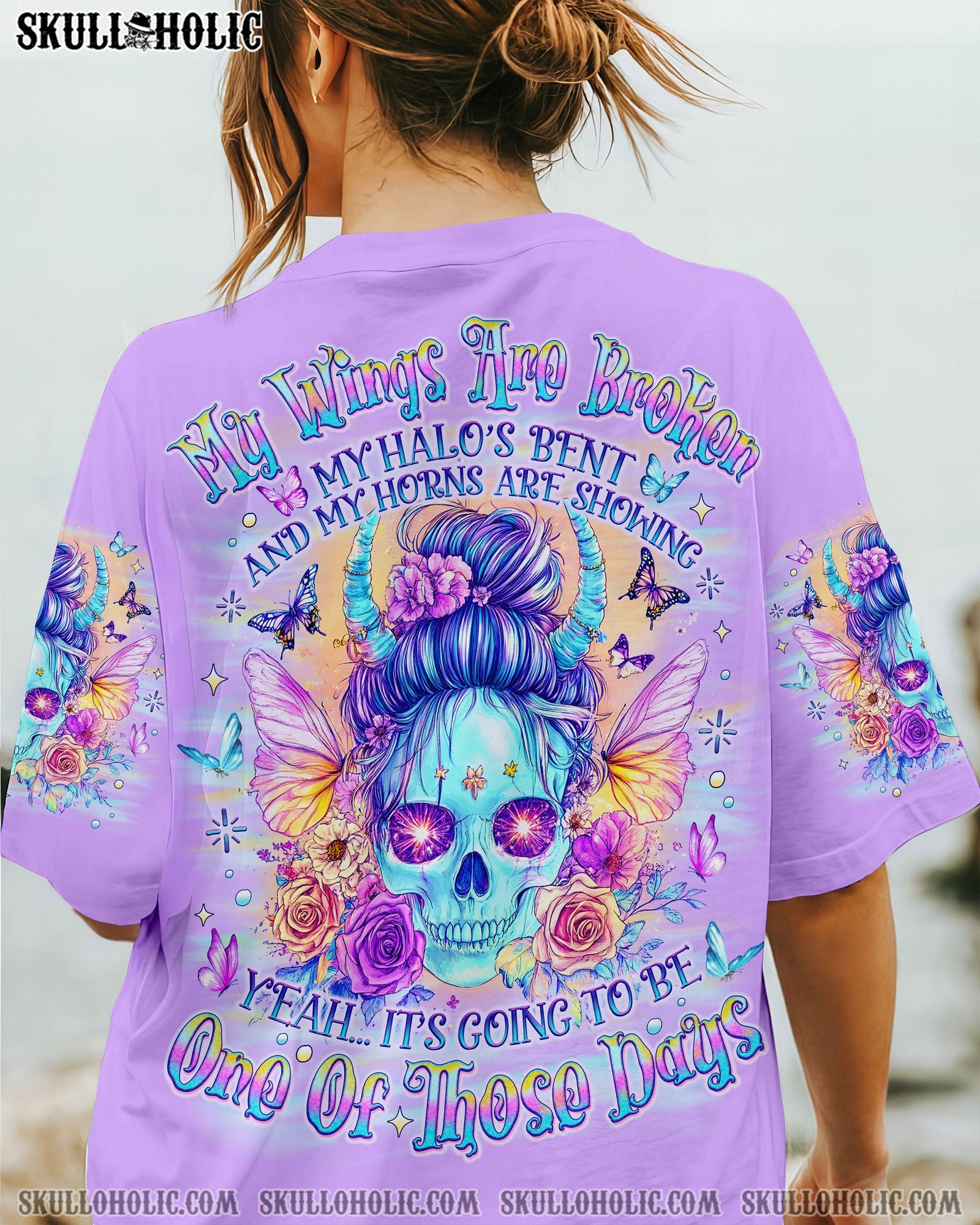 BLISSCORNERS YES I'M PRETTY SKULL MESSY BUN ALL OVER PRINT