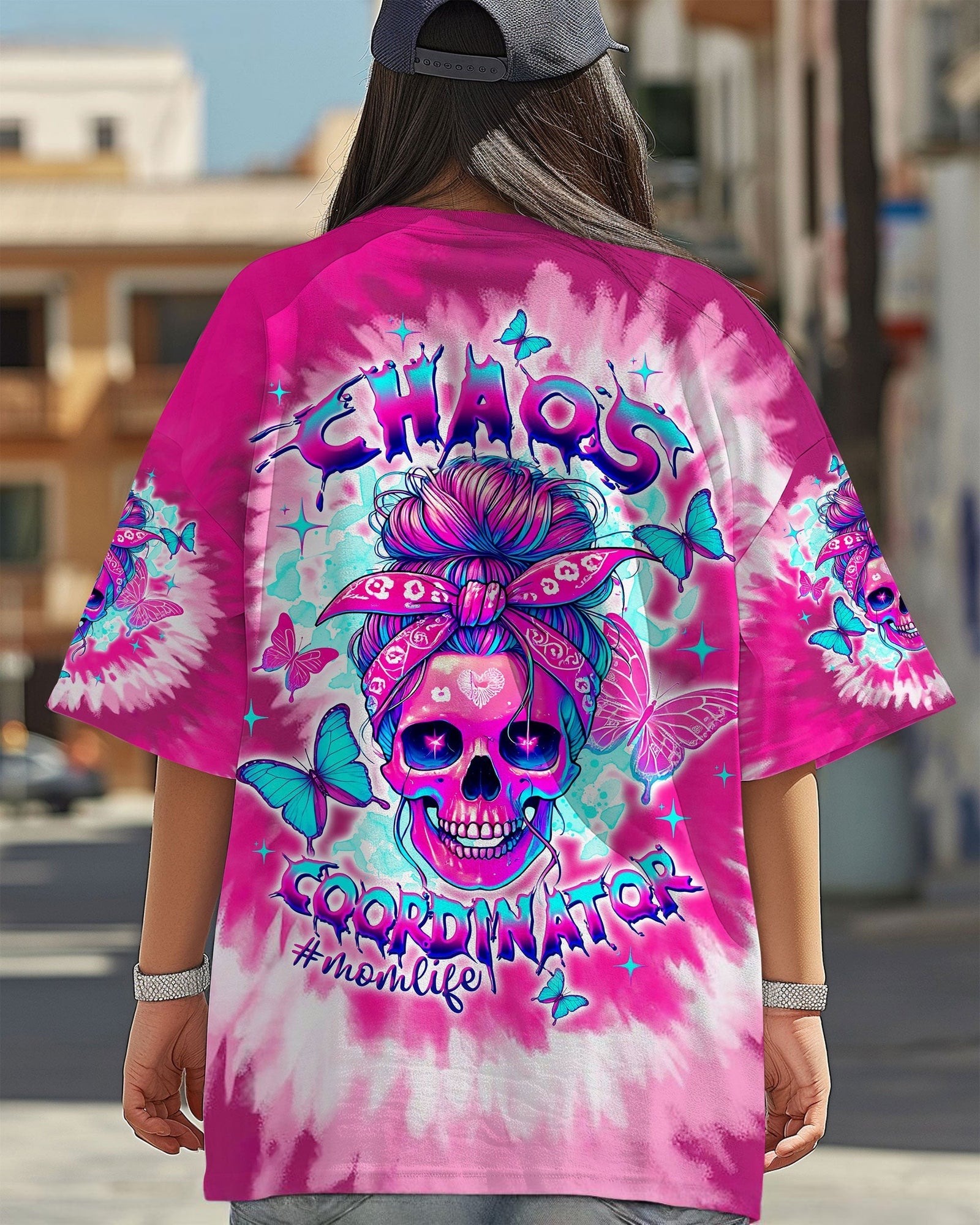 BLISSCORNERS BUT DID YOU DIE MOM LIFE SKULL MESSY BUN ALL OVER PRINT