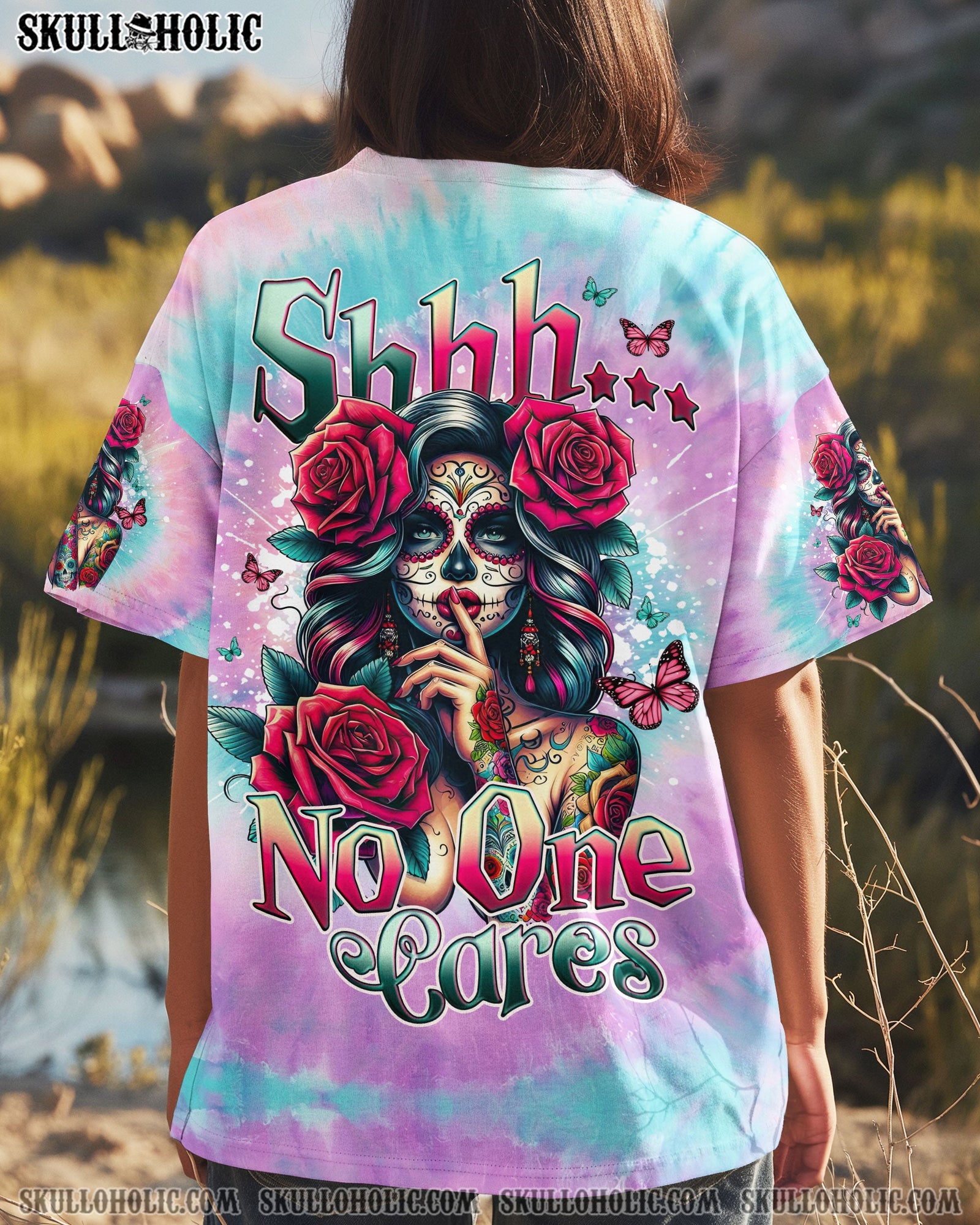 BLISSCORNERS SHHH NO ONE CARES TIE DYE ALL OVER PRINT